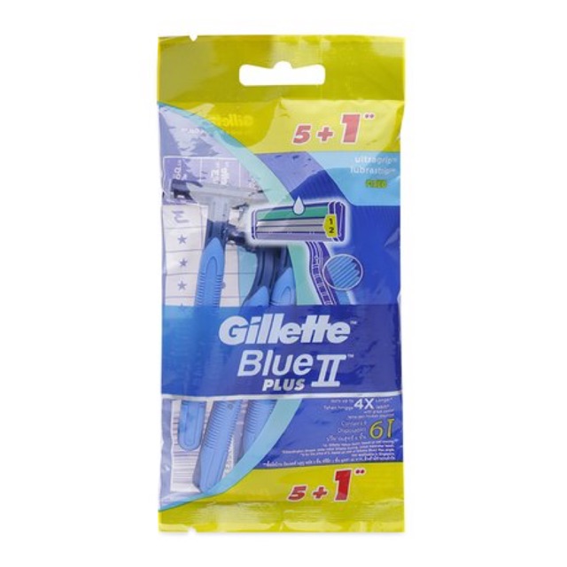 Dao cạo râu Gillette Blue II Plus với 2 lưỡi dao