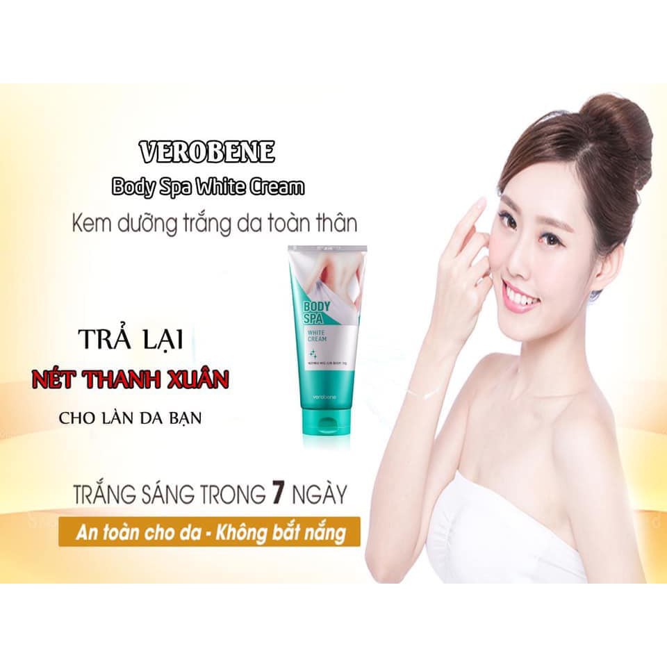 Combo 2 Kem dưỡng trắng makup toàn thân lâu dài và tức thời Verobene BODY Spa White Cream Hàn quốc 200ml/Hộp | BigBuy360 - bigbuy360.vn