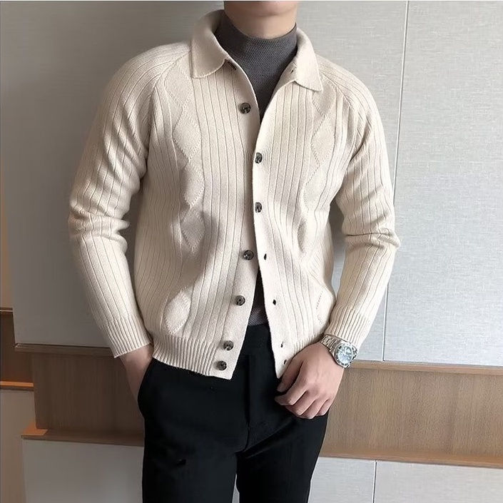 Áo Khoác Len Tay Dài Màu Sắc Nhẹ Nhàng Phong Cách Retro Hàn Quốc