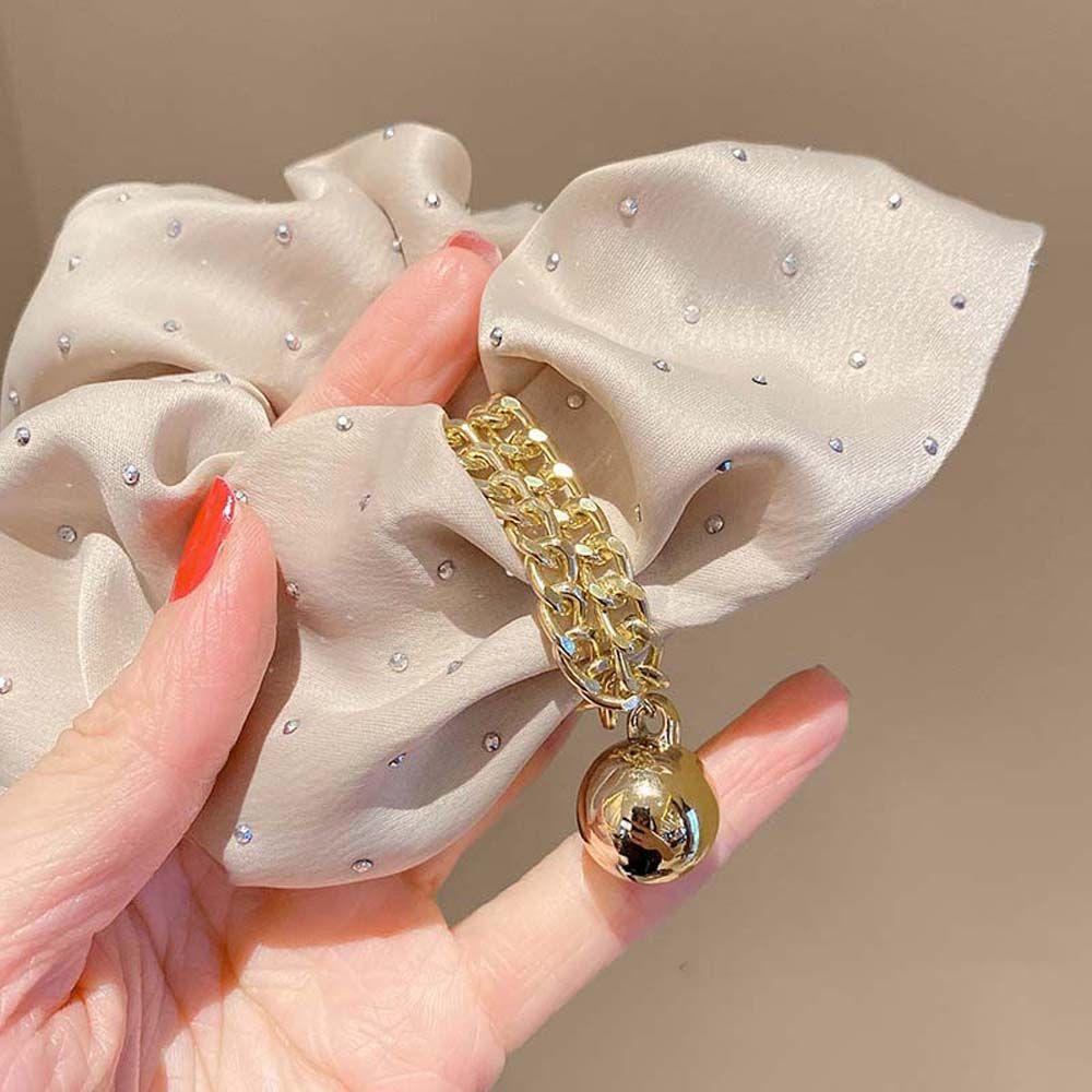 IVORY Dây Buộc Tóc Vải Lụa Satin Cỡ Lớn Thiết Kế Đơn Giản Ngọt Ngào Cho Nữ