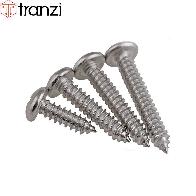 Vít bake đầu cầu đuôi nhọn ren thô inox 304 M3