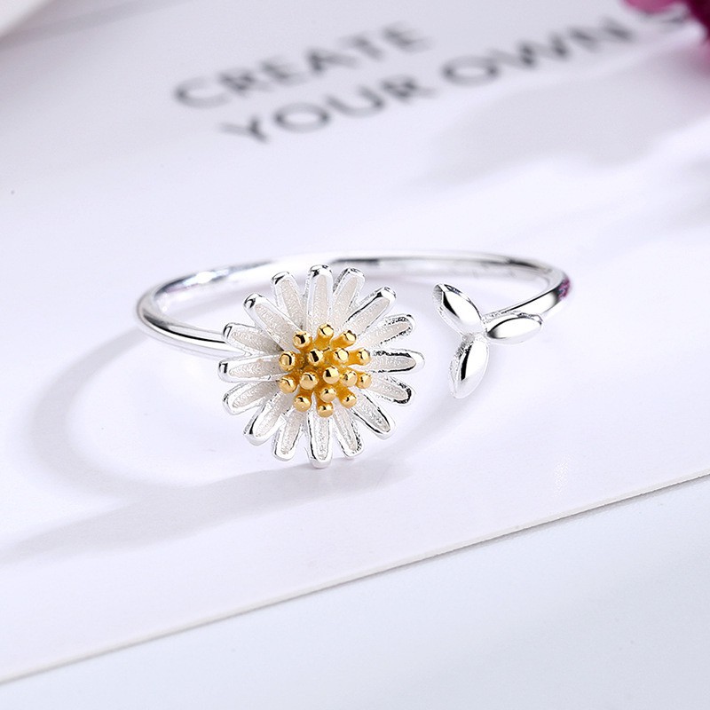Nhẫn Bạc S925 Cúc Họa Mi Little Daisy Điều Chỉnh Được Xinh Xắn | Nhẫn Nữ Bạc Trang Sức Thời Trang