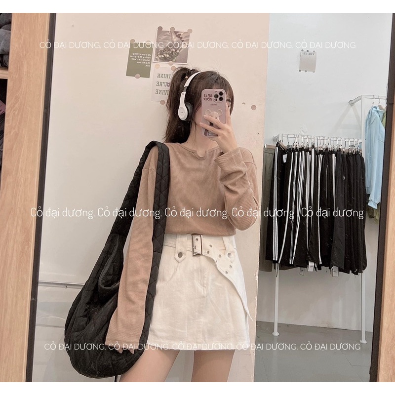 Áo sần ô dài tay 5820