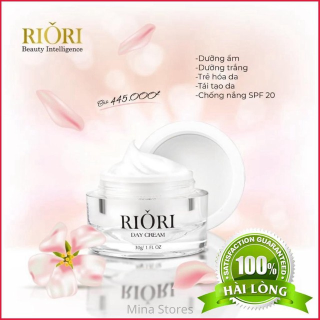 [CÓ QUÀ TẶNG] Combo Dưỡng Trắng Da Ngày và Đêm RIORI Day Cream 30g &amp; RIORI Night Cream 30g + Tặng Sữa Rửa Mặt Riori 120g