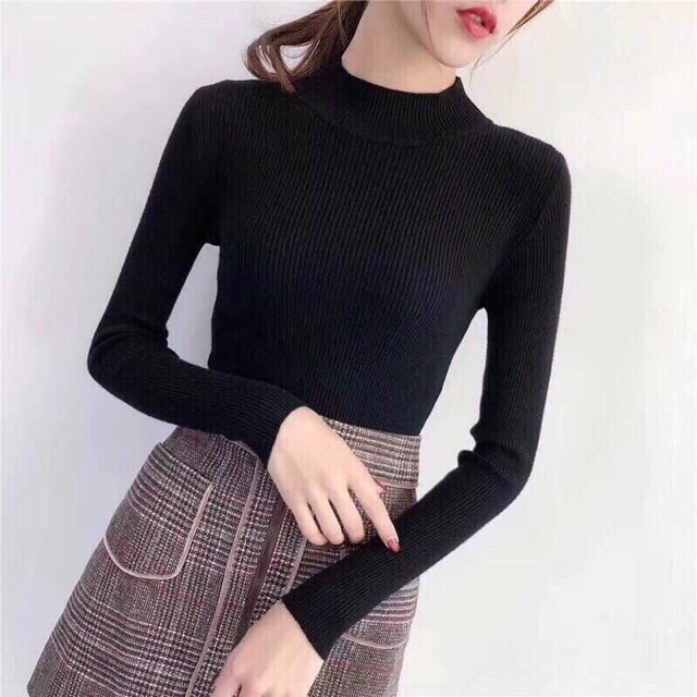 Áo len cổ 3 phân nhiều màu_
