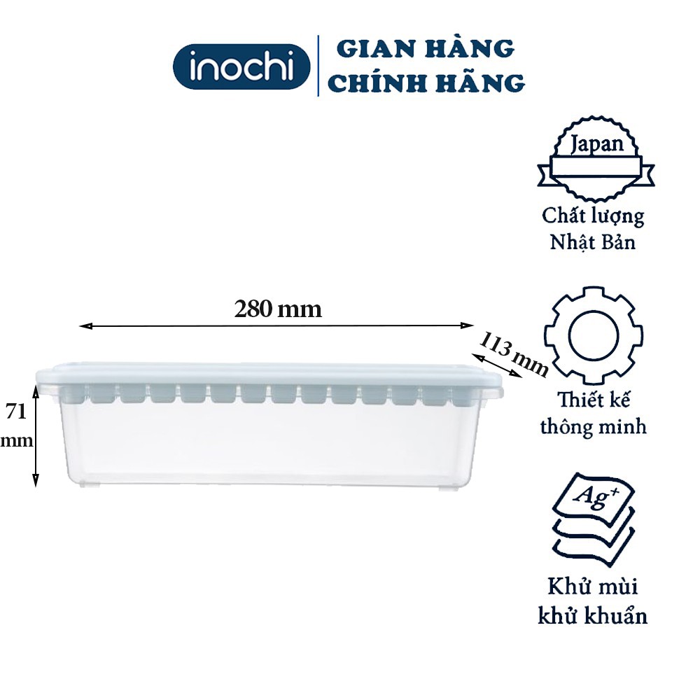 [Mã LIFEM1 giảm 50k đơn 99k] Khay làm đá tủ lạnh 84 viên có nắp đậy bằng nhựa nguyên sinh karu inochi