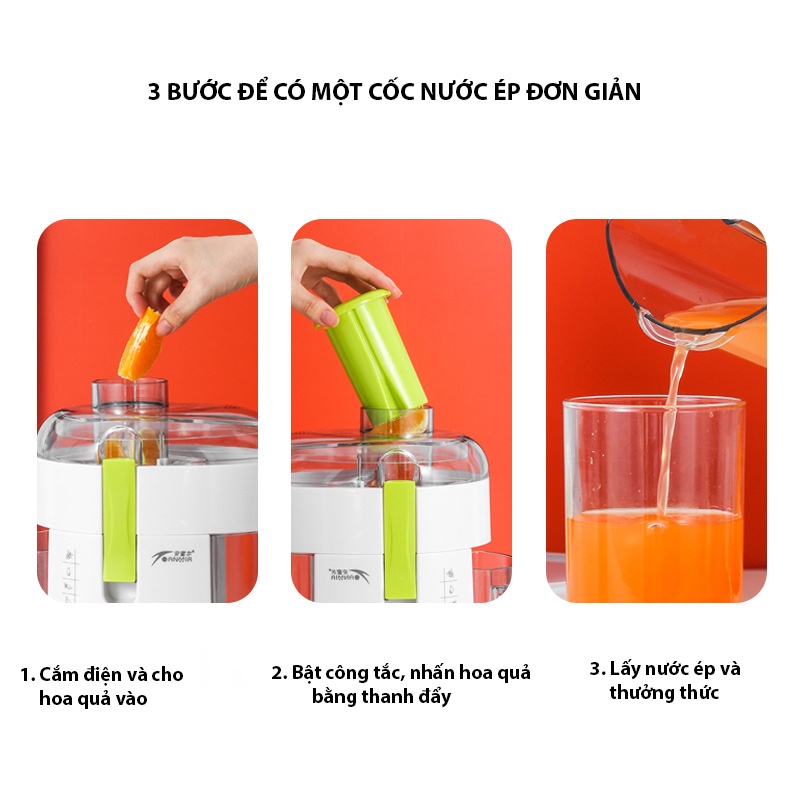 Máy ép trái cây hoa quả, máy xay sinh tố thực phẩm đa năng, bộ sản phẩm 2 trong 1, sử dụng tiện lợi, BH 12 tháng