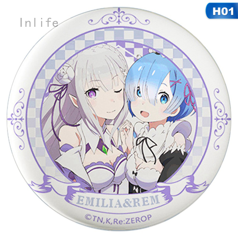 Ghim Cài Áo Inlife Wr2b5a Sunny Day 97 Anime Re: Zero Subaru Rem Ram