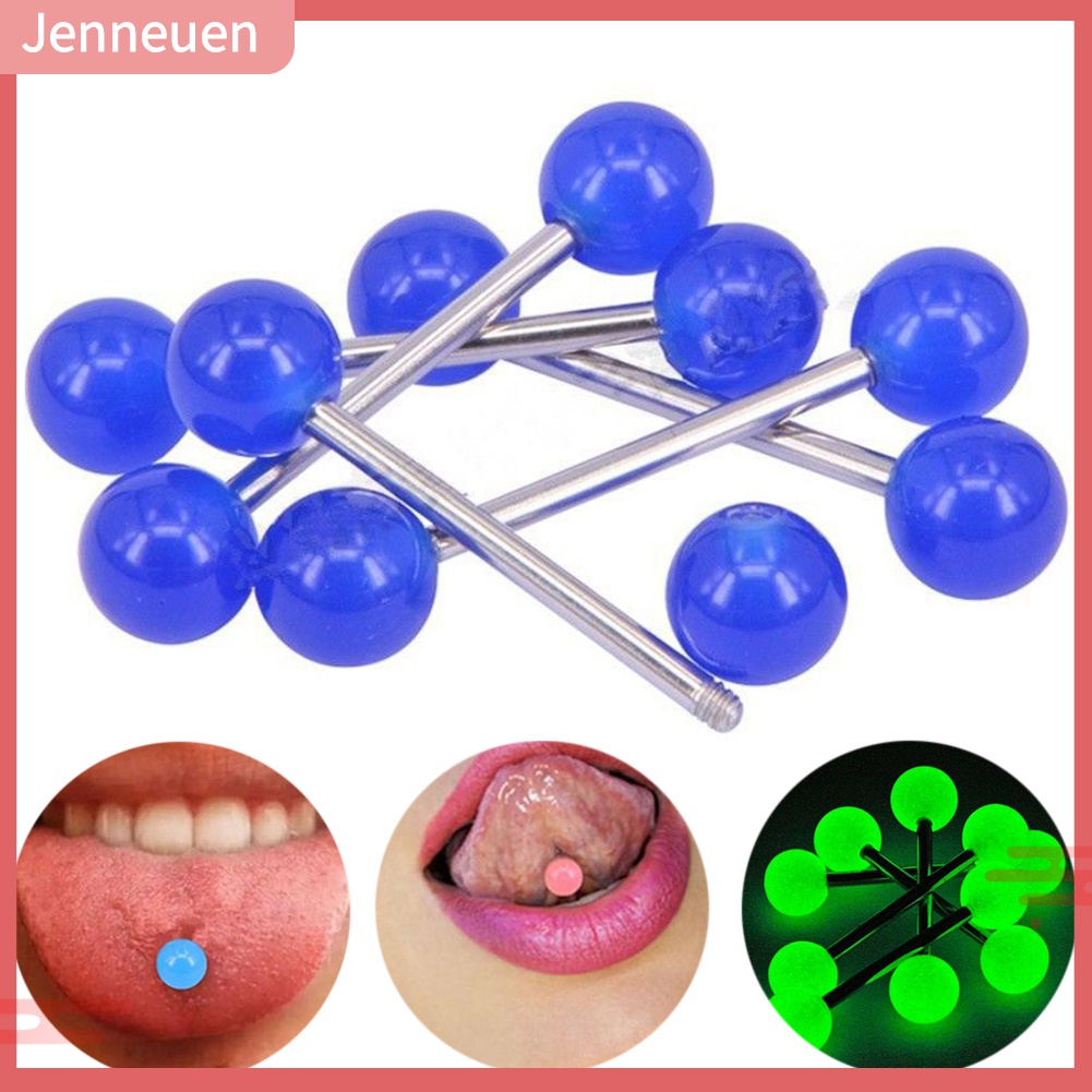 Set 10 Khuyên Rốn / Lưỡi Đính Đá Phát Sáng Thời Trang