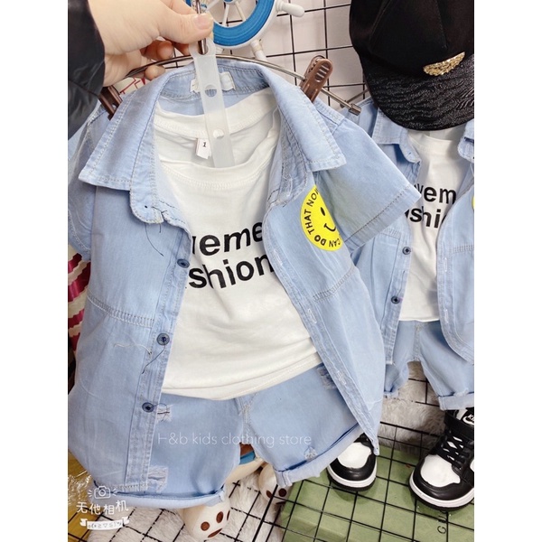 Set bộ bé trai❤️Set áo sơ mi kèm quần cho bé trai