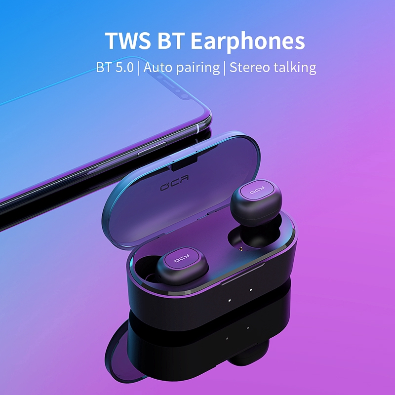 Tai nghe Bluetooth không dây QCY T2C TWS BT5.0 với micro kép 3D cho các dòng điện thoại