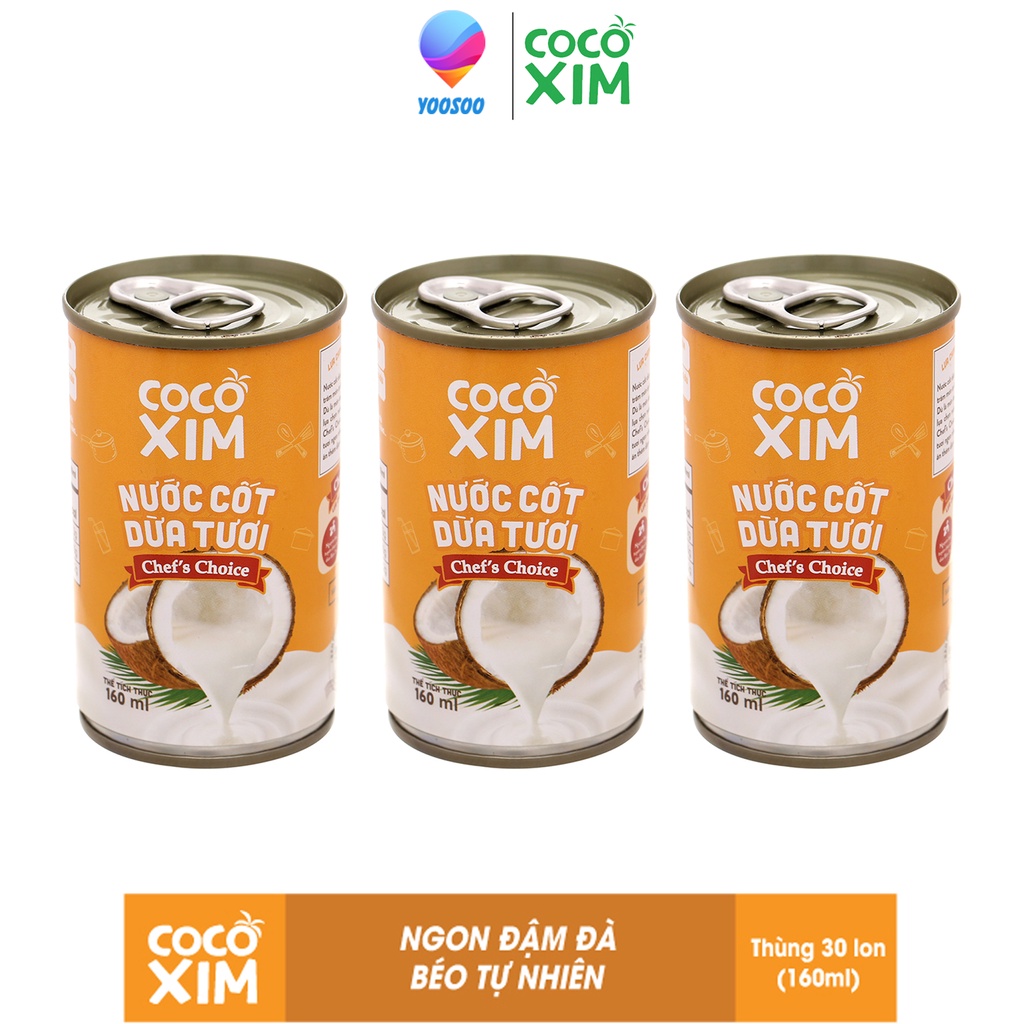 Combo 03 Lon Nước cốt dừa Xim Mom Cooks dung tích  160ml/ 200ml/ 400ml - COCOXIM - YOOSOO MALL