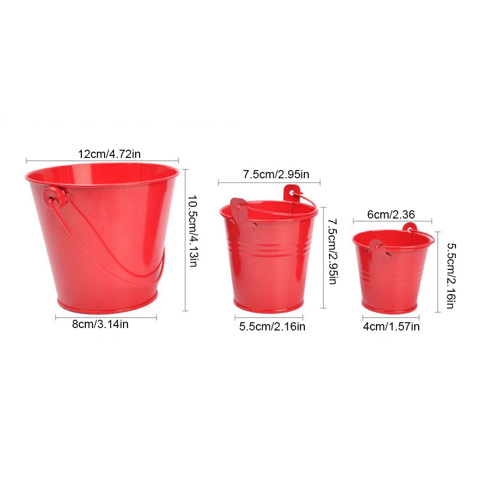 Xô mini bằng chất liệu sắt không biến dạng siêu bền màu sắc tươi sáng dùng trang trí sáng tạo