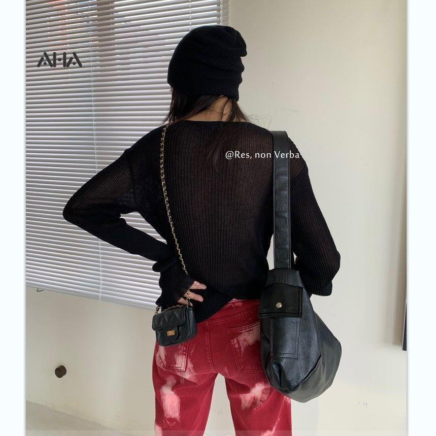 Túi xách AHA official chất liệu da cỡ lớn phong cách cổ điển cho nữ