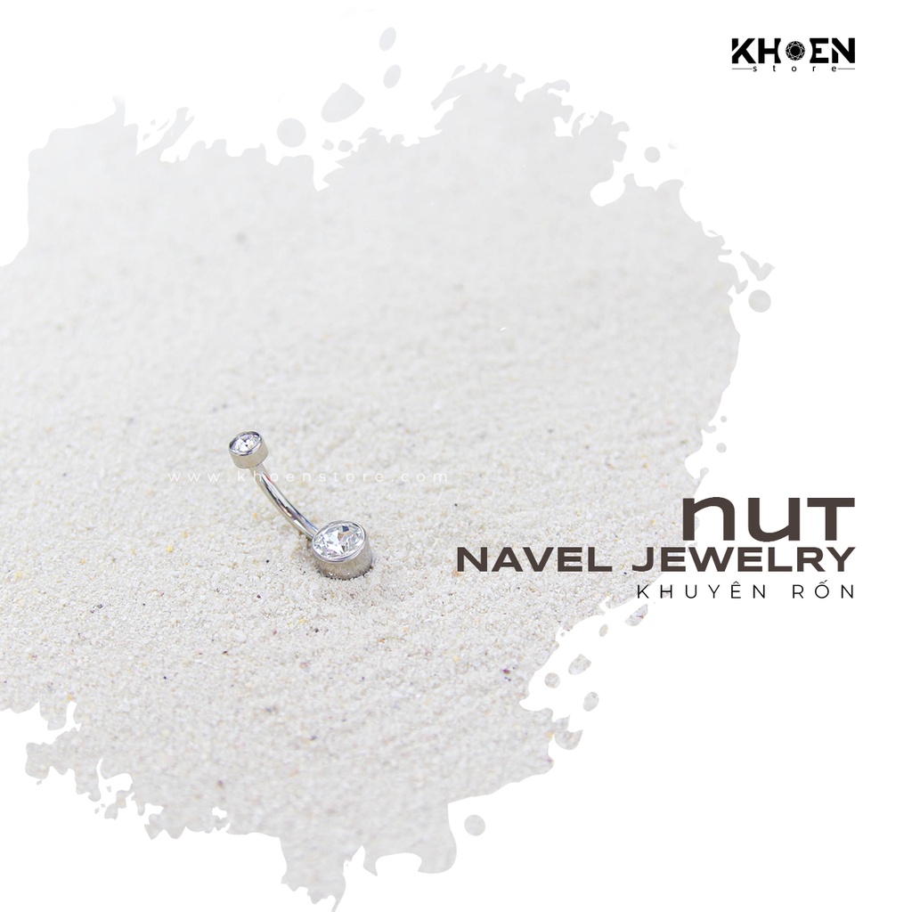 Khuyên Rốn 1 hạt đá - Titanium G23 - Khoen Store