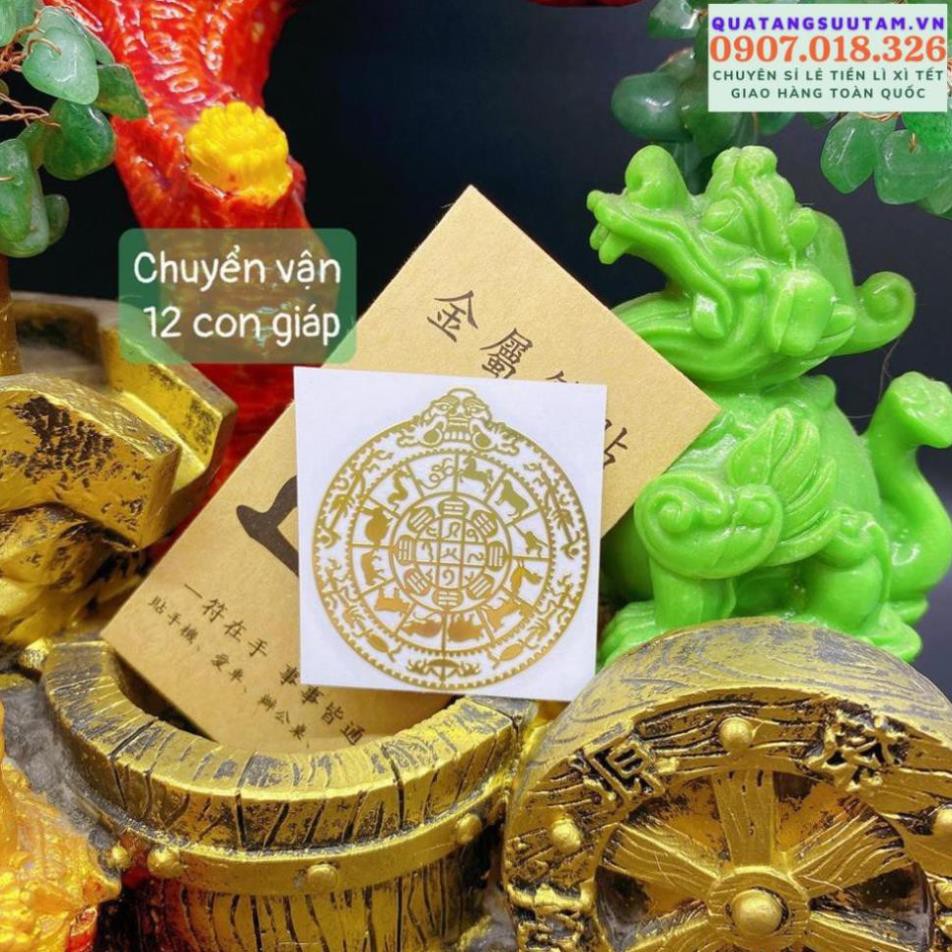 Miếng dán chuyển vận 12 con giáp CHUYỂN VẬN để ví, ốp dán điện thoại máy tính bảng