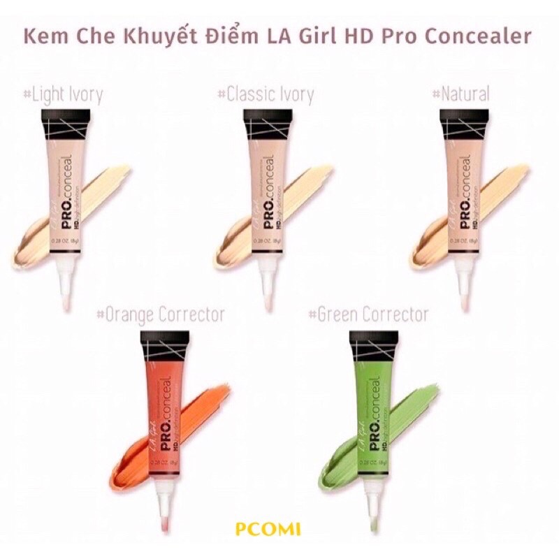 🌸Kem Che Khuyết Điểm Nude Sáng/ Cam LA Girl Pro Conceal HD High Definition Concealer Chính Hãng