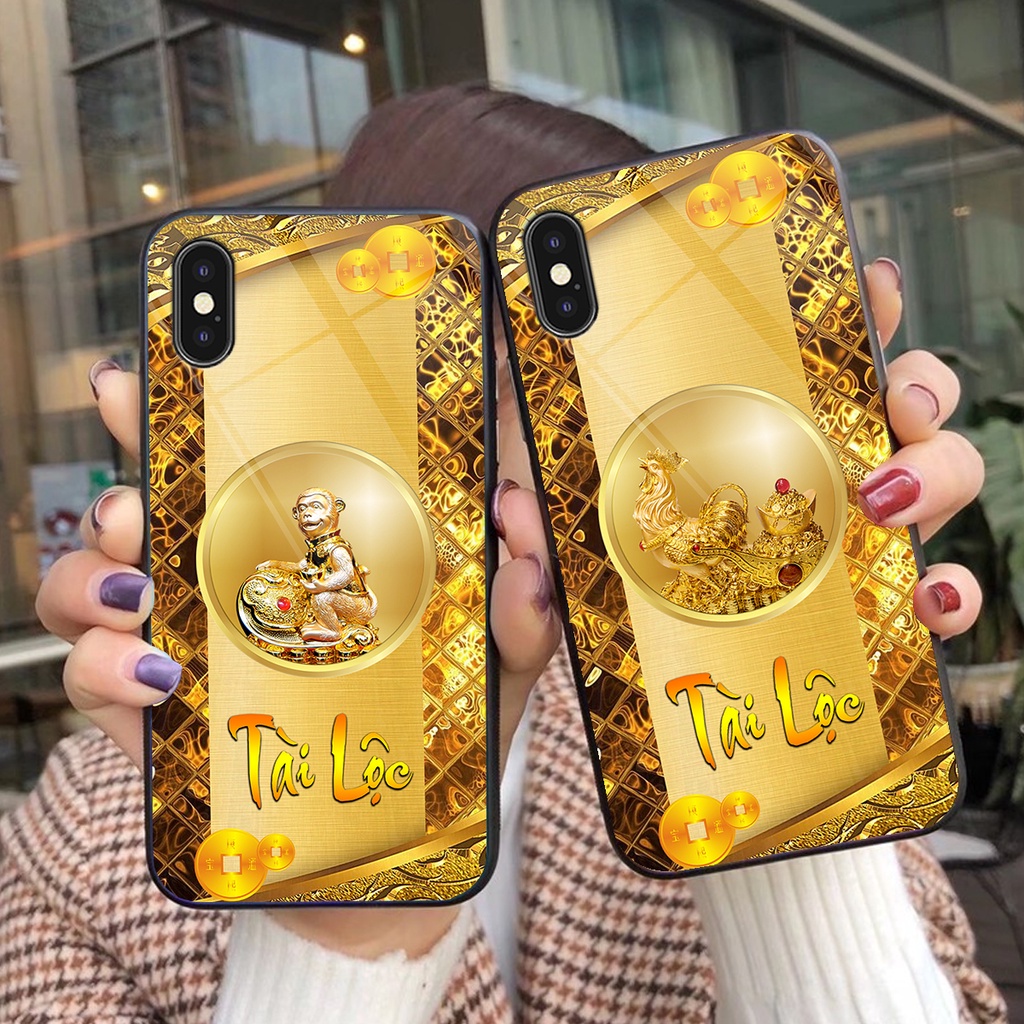 Ốp lưng KÍNH  iphone X / XS / XS MAX in hình 3D 12 CON GIÁP- TÀI LỘC- SIÊU ĐẸP