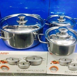 Bộ 3 nồi inox quà tặng từ shap