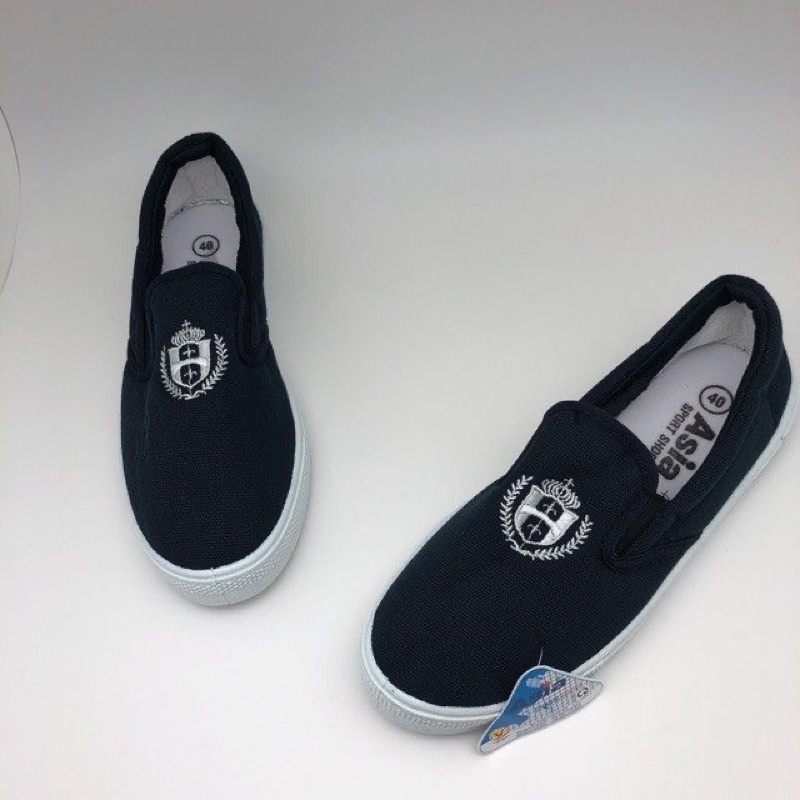 Giày vải Asia màu xanh đậm không dây