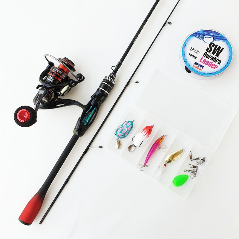 Bộ cần câu lure đứng carbon ul 1.68m - 1.8m - 1.98m máy câu Deukio FS2000 tặng bộ mồi câu BCM19- Đứng