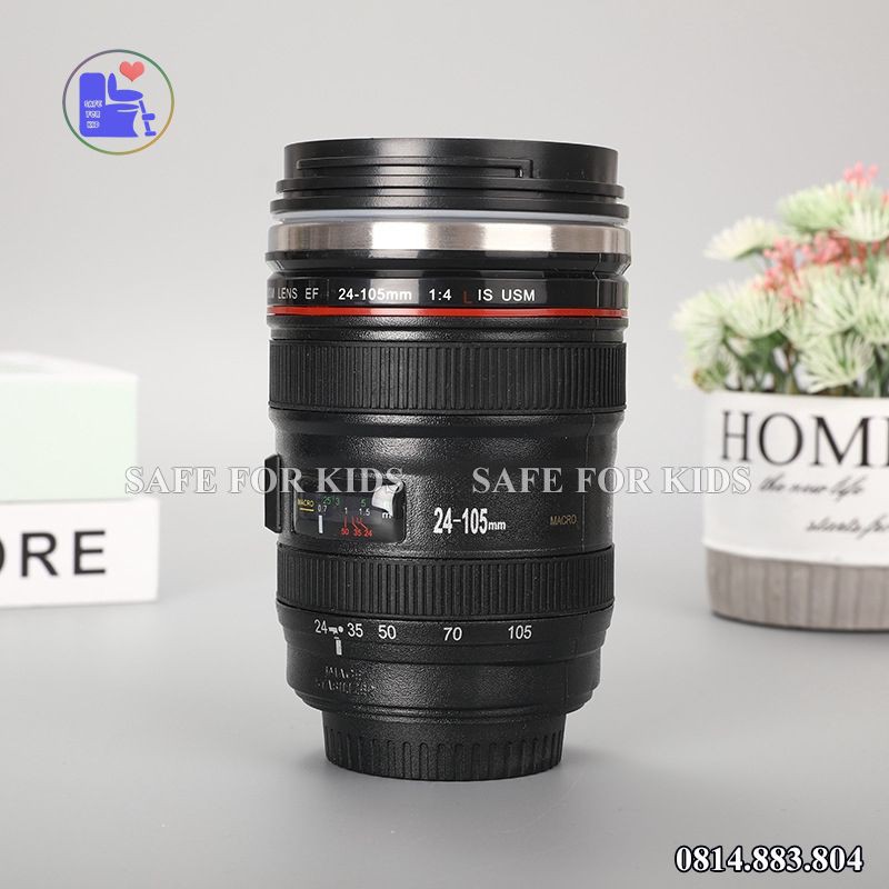 Cốc Giữ Nhiệt Cà Phê Tự Động Khuấy Hình Ống Kính Lens Máy Ảnh