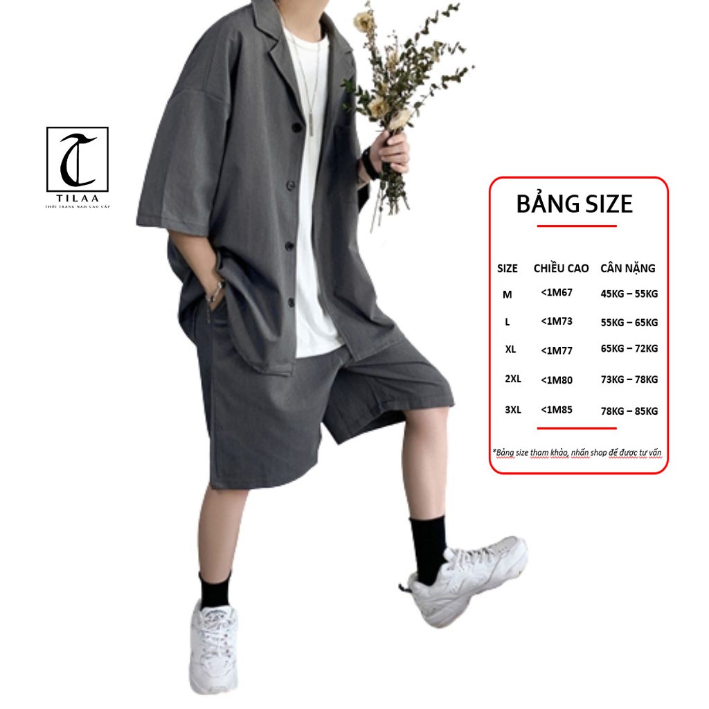 [HÀNG CHẤT] Set blazer nam TILAA FASHION, Áo Blazer Nam phong cách Hàn Quốc SE01