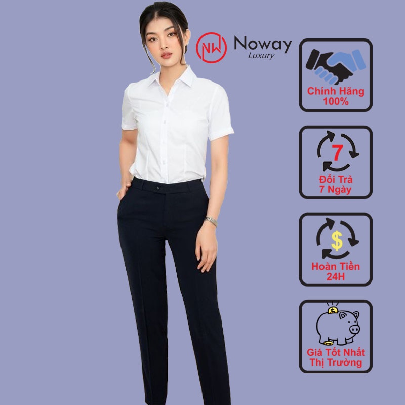 Áo Sơ Mi Công Sở Nữ Kiểu Tay Ngắn - Áo Sơ Mi Nữ Hà Quốc vải Cotton Thấm Hút Mồ Hôi