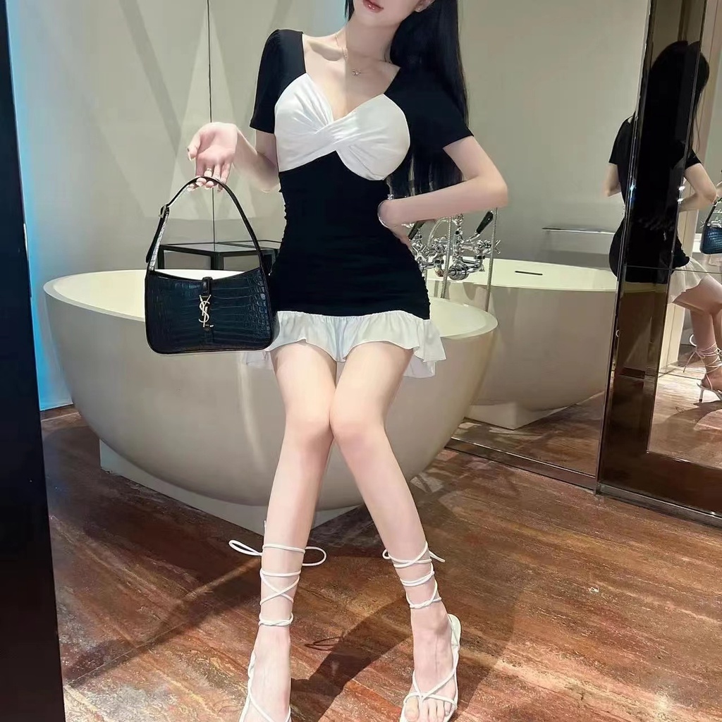 Đầm Cổ Chữ V Thiết Kế Mới Thời Trang Mùa Hè Theo Phong Cách Hàn Quốc Dành Cho Nữ