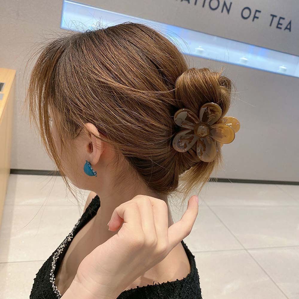 Kẹp tóc hình bông hoa trong suốt phong cách Hàn Quốc dễ thương cho nữ BACK2LIFE