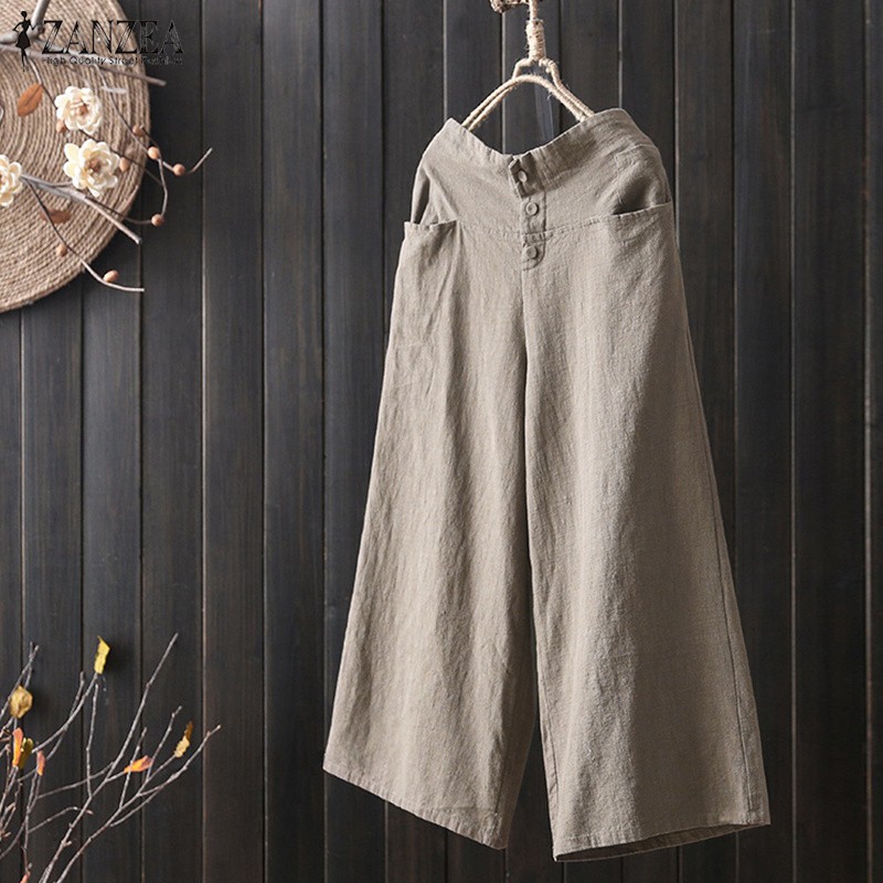 Quần lửng ống rộng phong cách vintage thời trang cho nữ | BigBuy360 - bigbuy360.vn