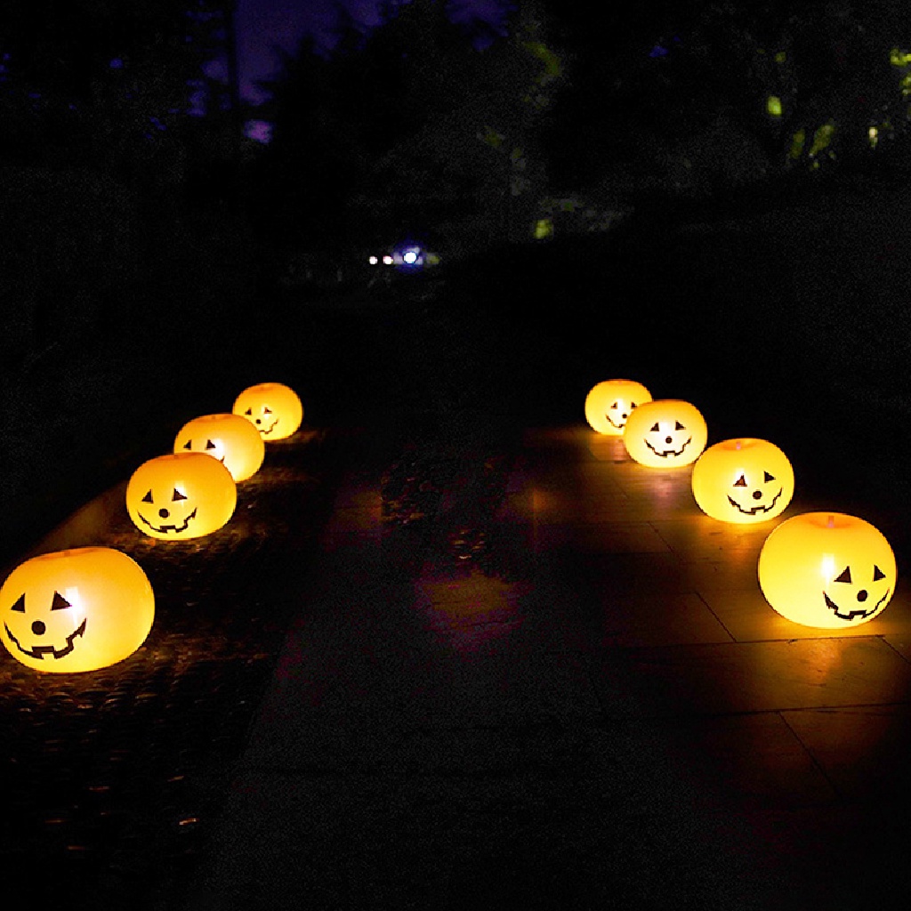 Set 5 Bong Bóng Latex Có Đèn Led Hình Bí Ngô Trang Trí Halloween 439br