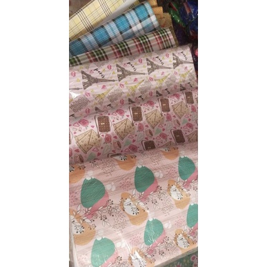 Combo 100 tờ giấy gói quà noel, giấy kẻ hoa gói sinh nhật