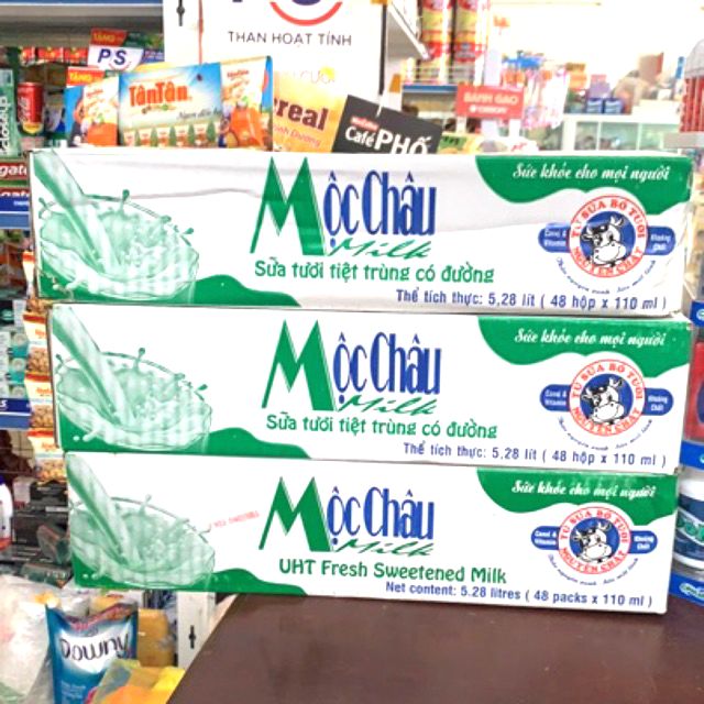 THÙNG SỮA TƯƠI MỘC CHÂU 48 hộp x 110ml