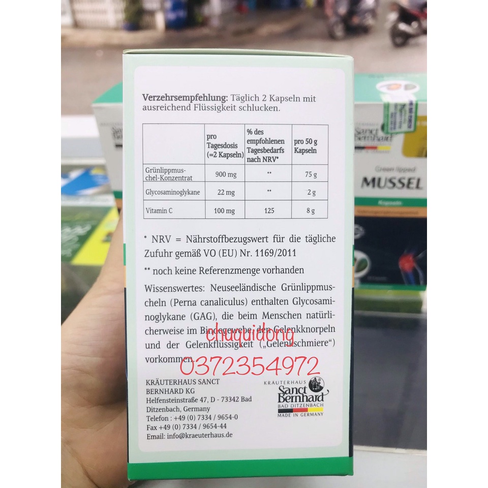 Hỗ trợ đau nhức xương khớp Mussel chiết xuất con vẹm xanh hộp 60viên