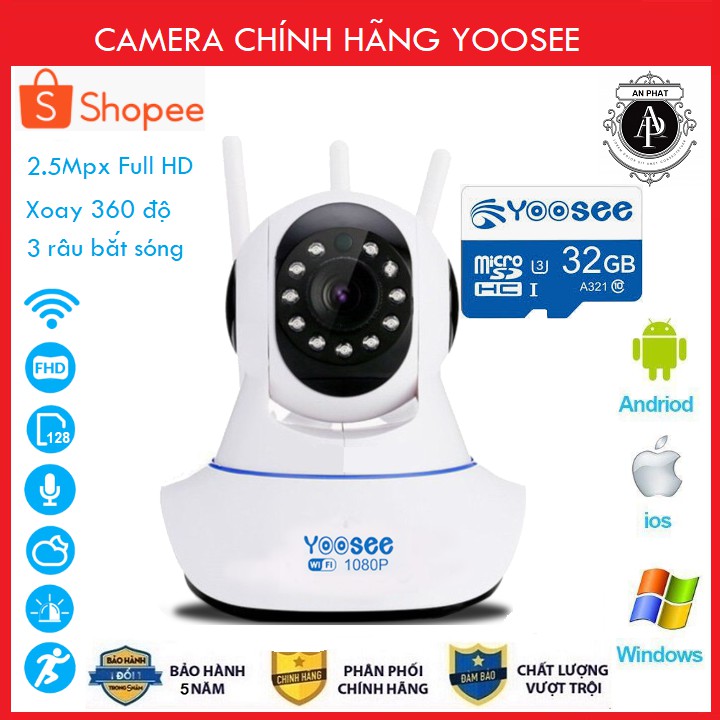 Camera IP YooSee 3R 3.0Mpx Full HD 2021 Tiếng Việt ( BẢO HÀNH 5 NĂM )