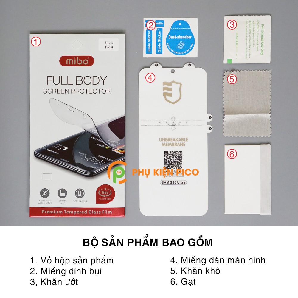 Dán màn hình Samsung S20 Ultra full màn trong suốt PPF tự phục hồi vết xước chính hãng Mibo - Dán dẻo Samsung Galaxy S20