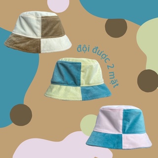Nón lông nhung đội được 2 mặt NEENEE Reversible Velvet Bucket Hat