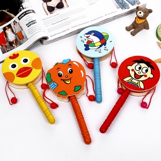 Đồ chơi trống lắc gỗ hình con vật phát tiếng kêu kích thích phát triển vận động và giác quan của bé