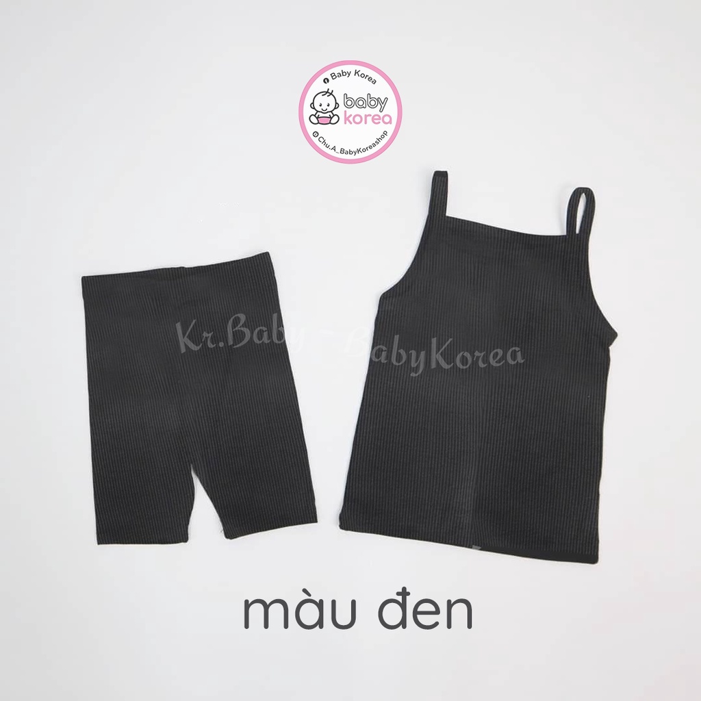 Bộ 2 dây bé trai gái, bộ quần áo hè thun lạnh trơn mềm Hàn Quốc cho bé 2 3 4 5 6 7 tuổi thời trang trẻ em BABY KOREA