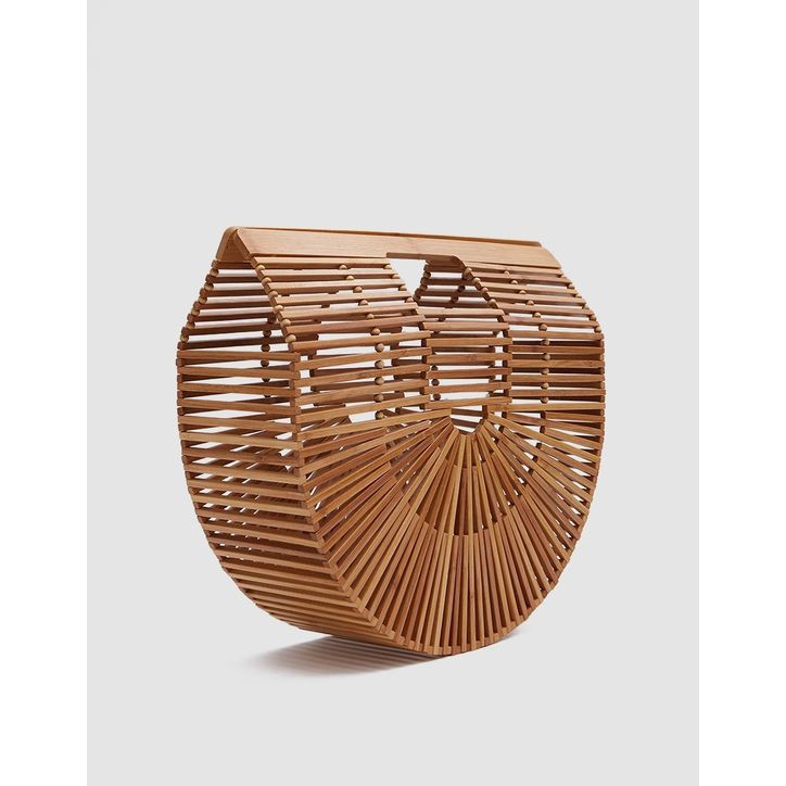 Túi tre hình bán nguyệt size M/ Kích thước: Đường kính 30 cm * Bề rộng 7 cm/ Phụ Kiện Chụp Hình Áo Dài/ Quà Tặng Cho Her
