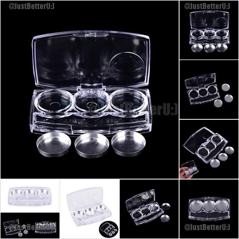 [Hàng mới về] Hộp Rỗng 3 Ngăn Đựng Phấn Mắt / Má Hồng Tiện Dụng