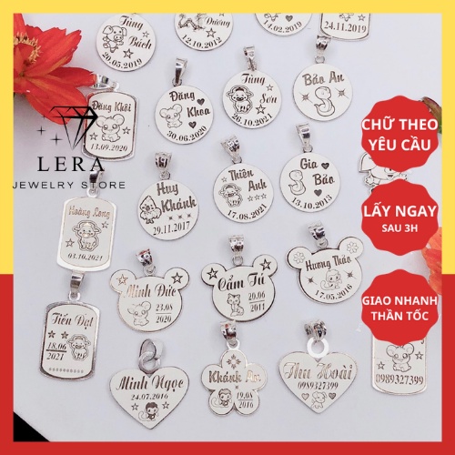 Mặt dây chuyền bạc khắc tên laze cho bé theo yêu cầu lấy ngay, khắc số điện thoại bố mẹ đủ hình trai gái