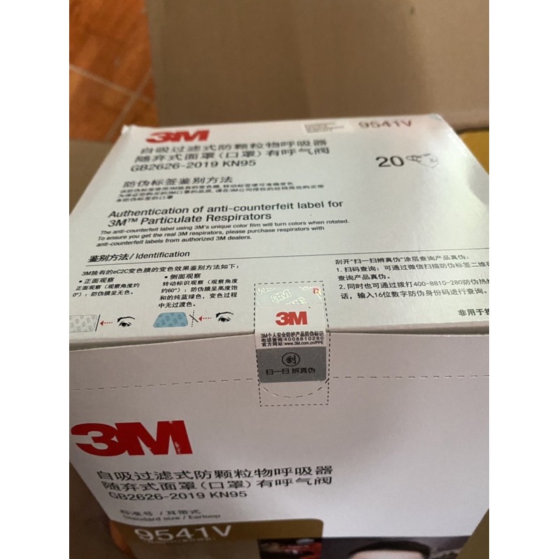 Khẩu trang 3M 9541V KN95 lọc 95% bụi siêu mịn PM2.5 có van thở