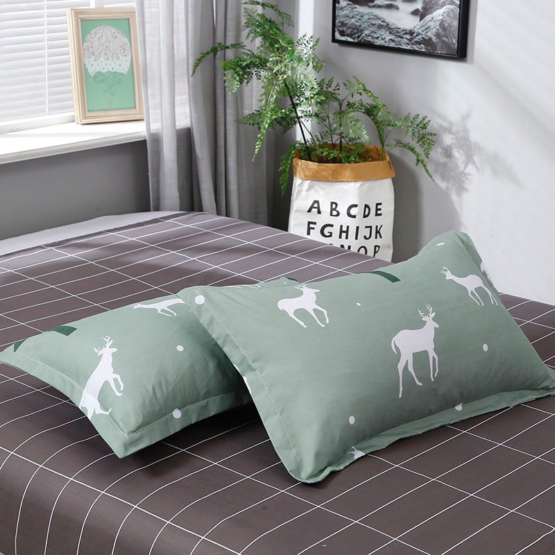 Bộ chăn ga gối cotton poly Bo Decor hươu xanh