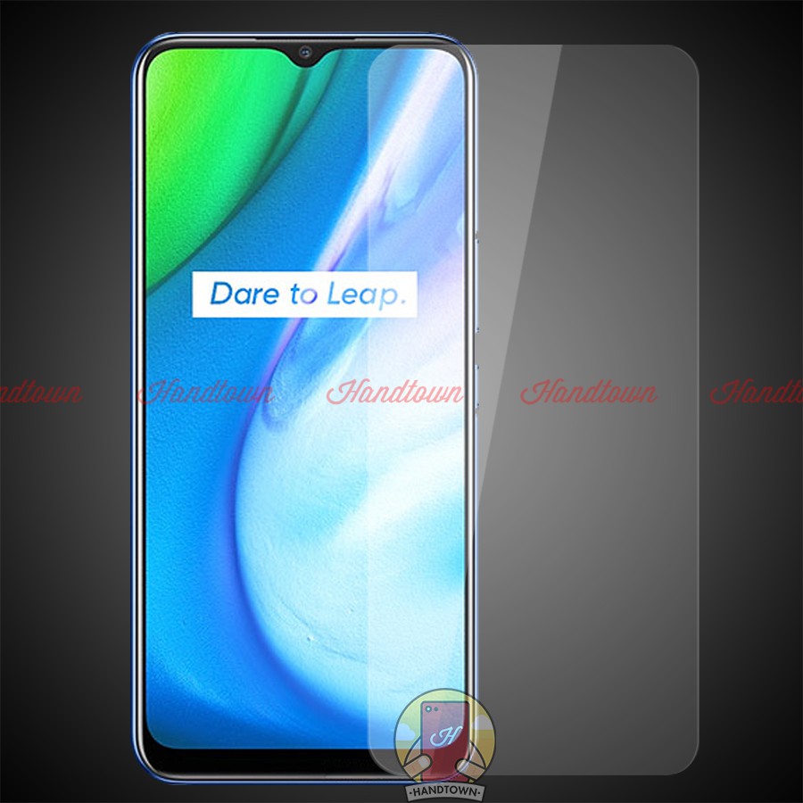 Kính Cường lực Không Full Màn Realme V3 2.5D Trong Suốt Không Chấm Li Ti Handtown