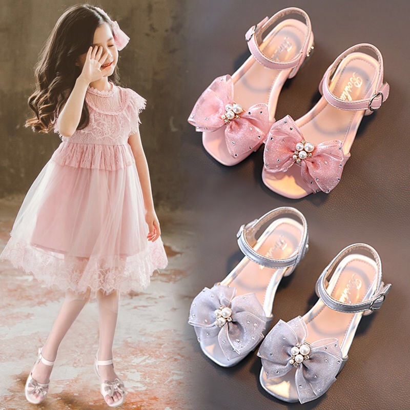 sandal bé gái dép quai hậu cho bé có gót đế dẻo êm chân nơ bánh bèo sang chảnh yy772
