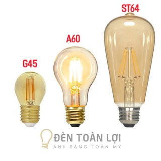 Bóng Đèn: Bóng LED Edison G45/A60/ST64 dimmer vỏ vàng - Đèn Toàn Lợi OWL Lighting