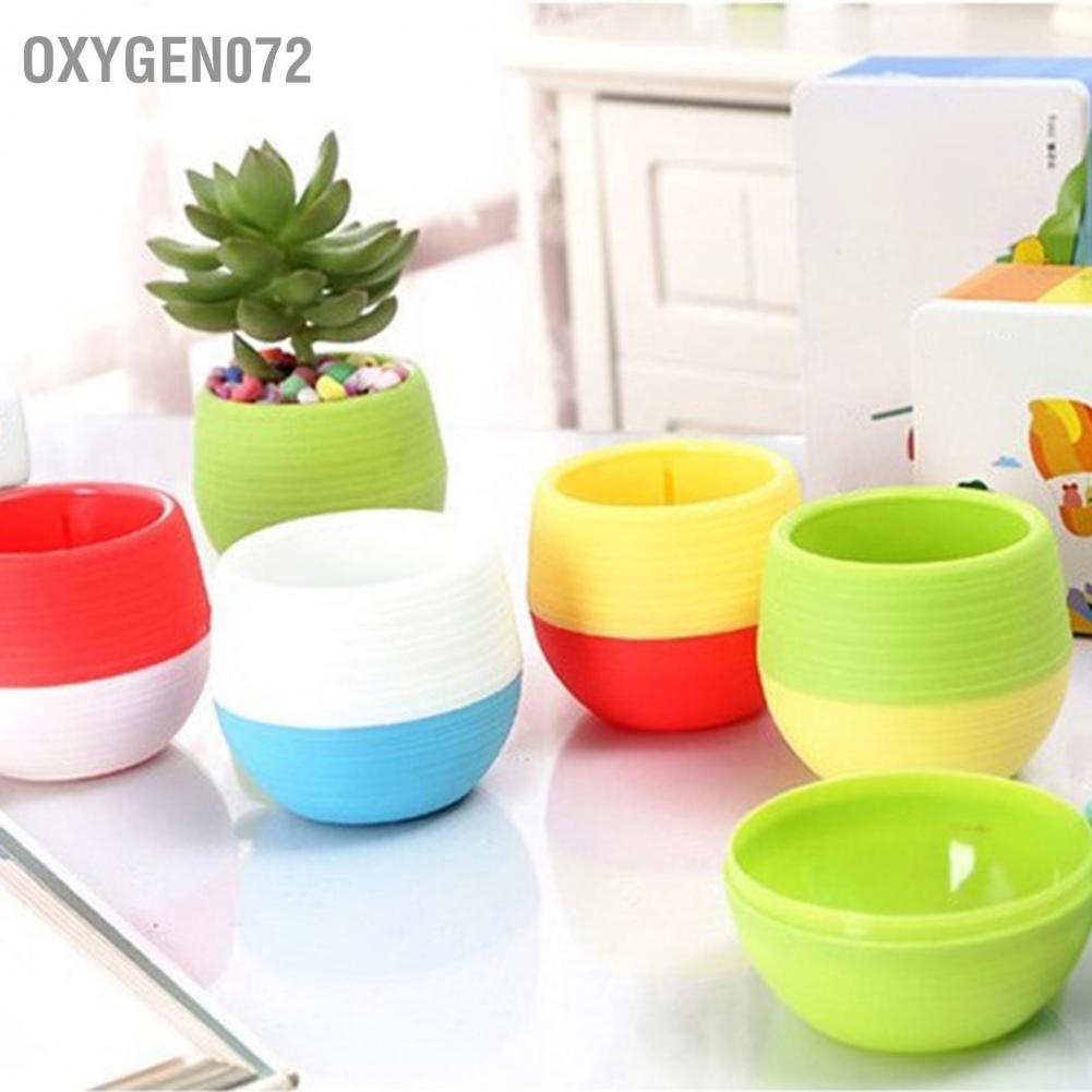 oxygen072 Chậu Hoa Mini Bằng Nhựa Dùng Trang Trí Ban Công Sân Vườn