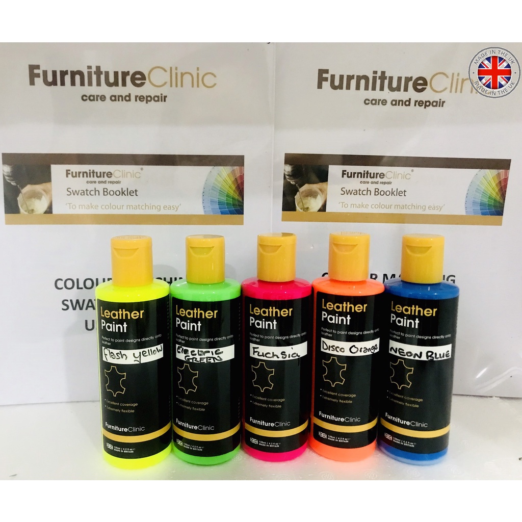 Màu sơn hiệu ứng dạ quang hãng Furniture Clinic Vương Quốc Anh giúp sửa chữa và phục hồi túi hàng hiệu - Leather Paint